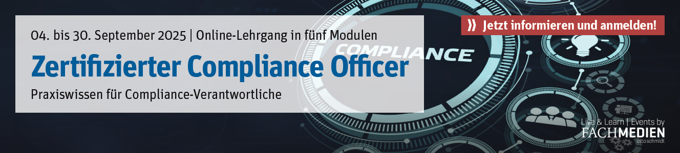 Zertifizierter Compliance Officer - Desktop Banner