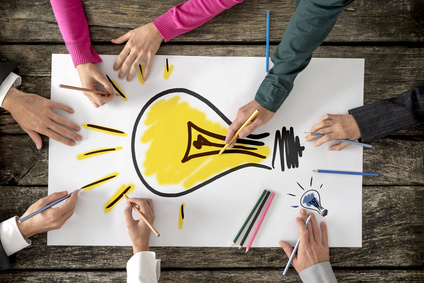 Idee, Innovation, Glühbirne, Forschung, Team, Teamwork, kreativ, erfinden, Erfindung